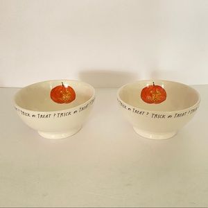 Set of 2 Halloween Trick or Treat Cereal Bowls